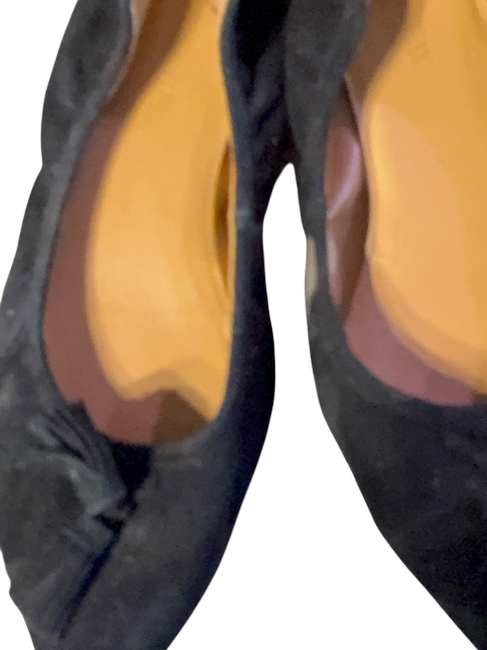 Women's Black Suede Pointed Toe Tassel Ballet Flats - Picture 7 of 16